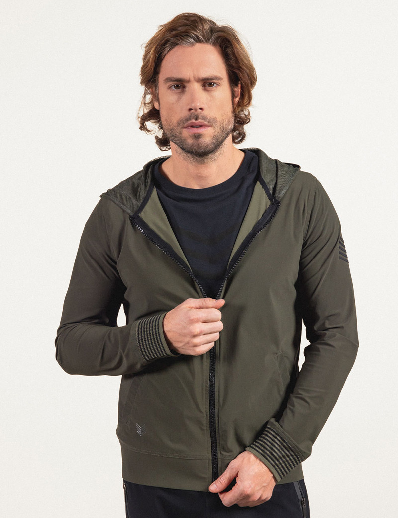HBT BASICS | KEATON HOOD ZIPPER KAKI
