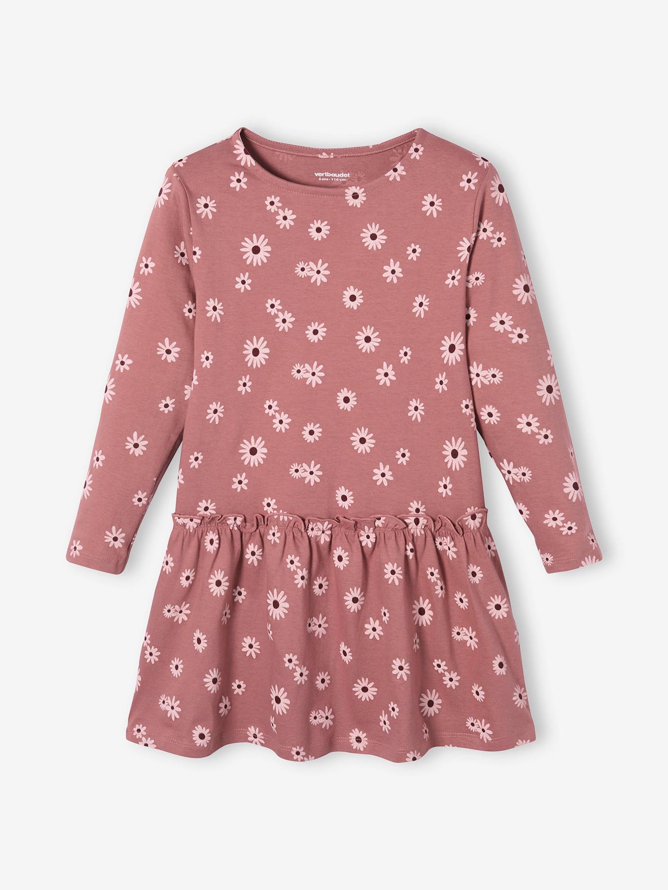 Vestido rosa estampado para meninas