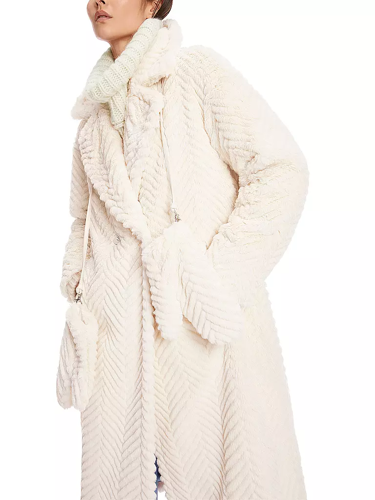 MARC CAIN Mantel in Felloptik  creme