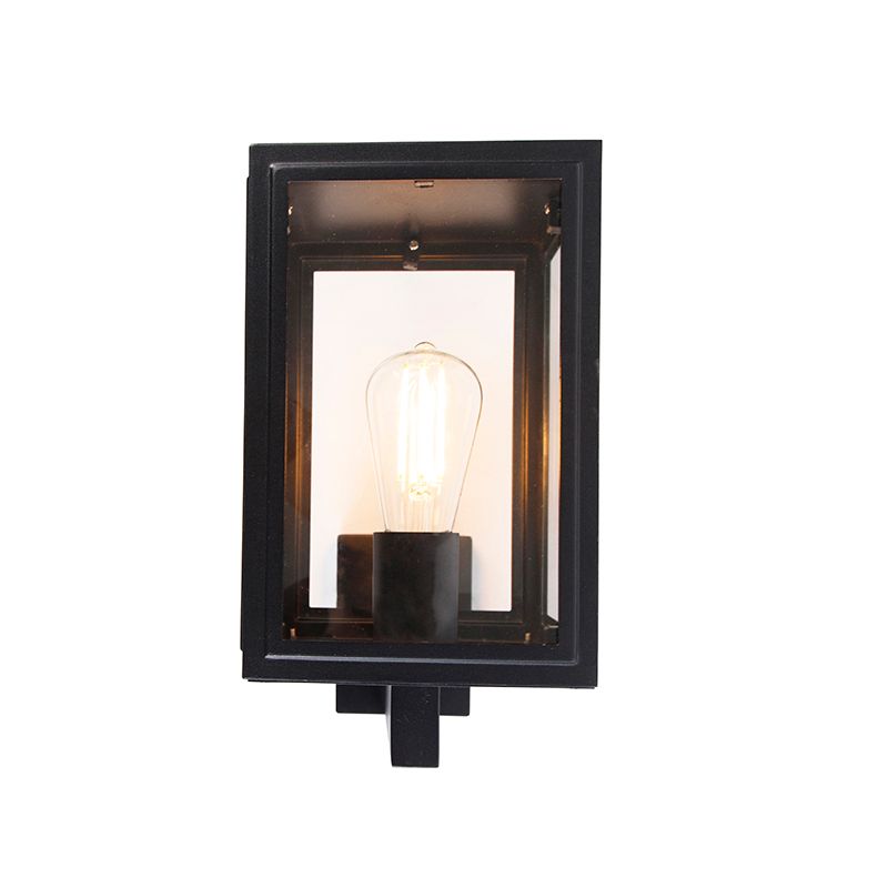 Landelijke wandlamp zwart IP44 - Sutton Up
