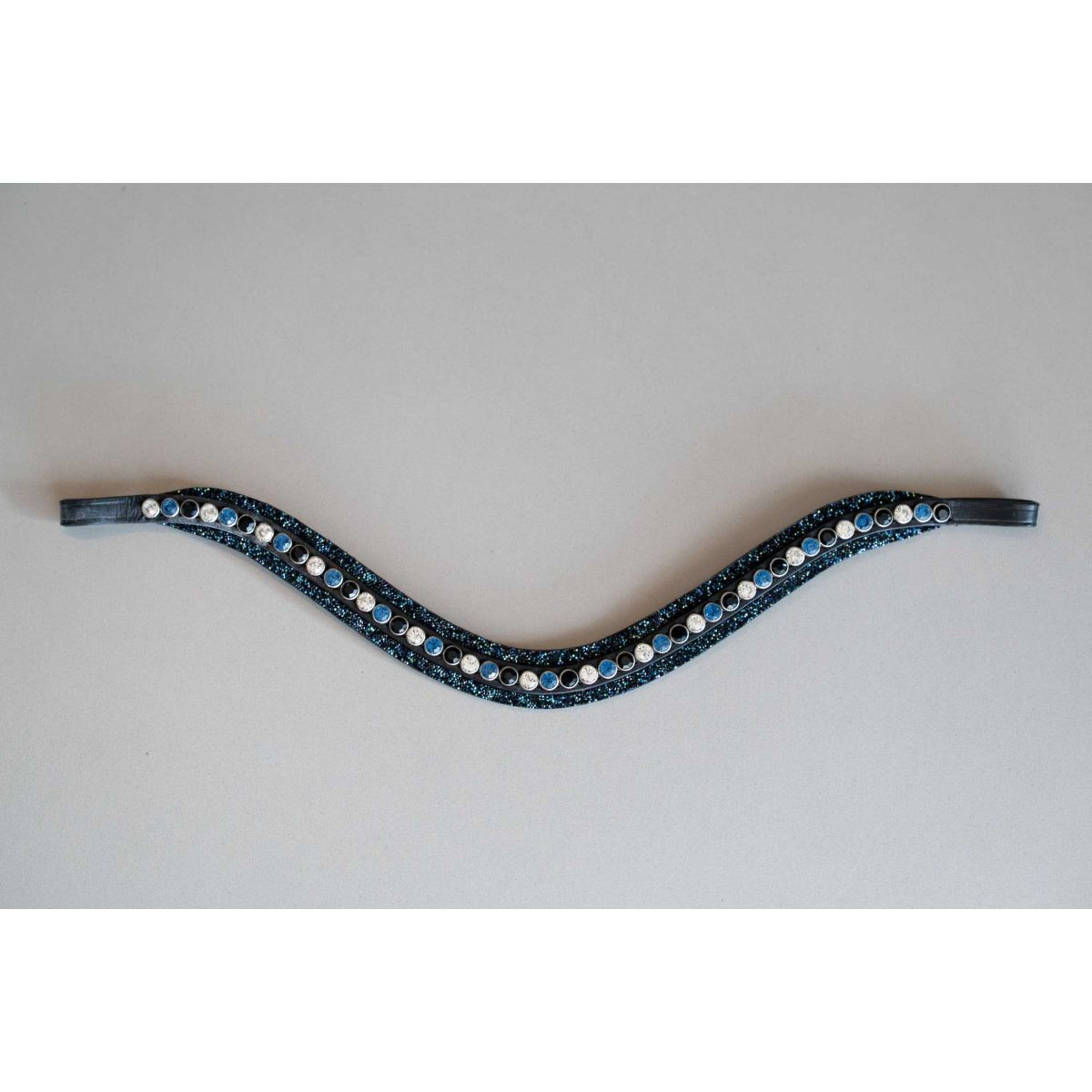 HB Showtime Frontriem Rocky Glitter Zwart/Navy Glitter
