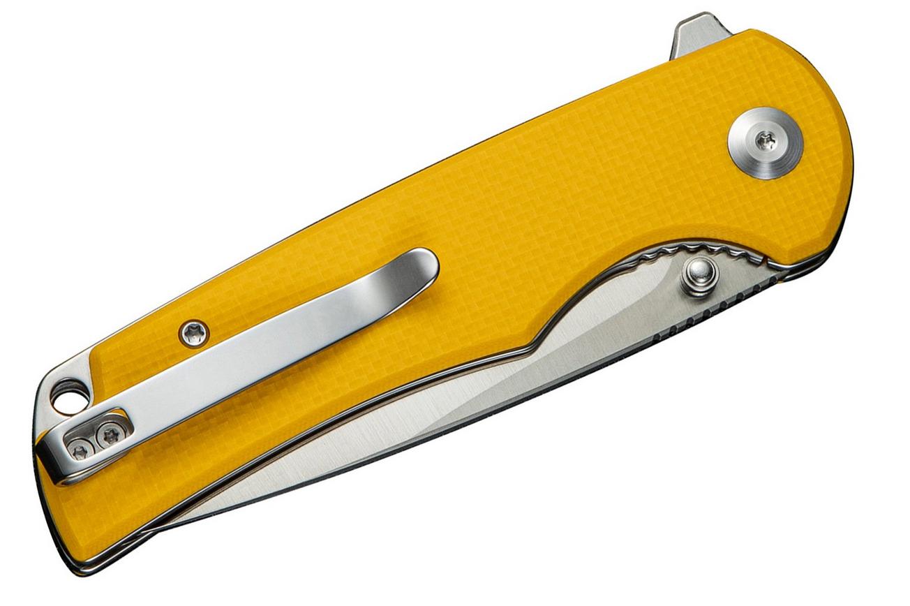 Sencut Praktisk S24019-2 Satin 9Cr18MoV, Yellow G10, zakmes