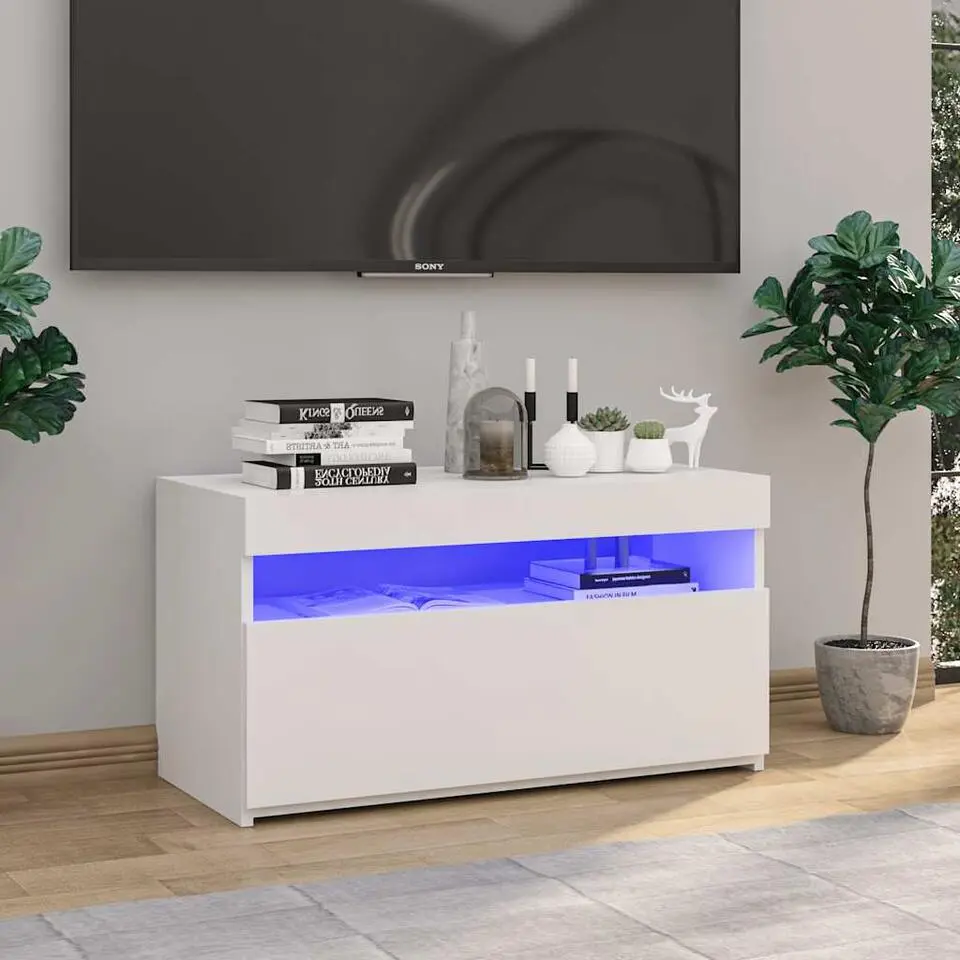 vidaXL - Tv-kast - Wit - Bewerkt hout