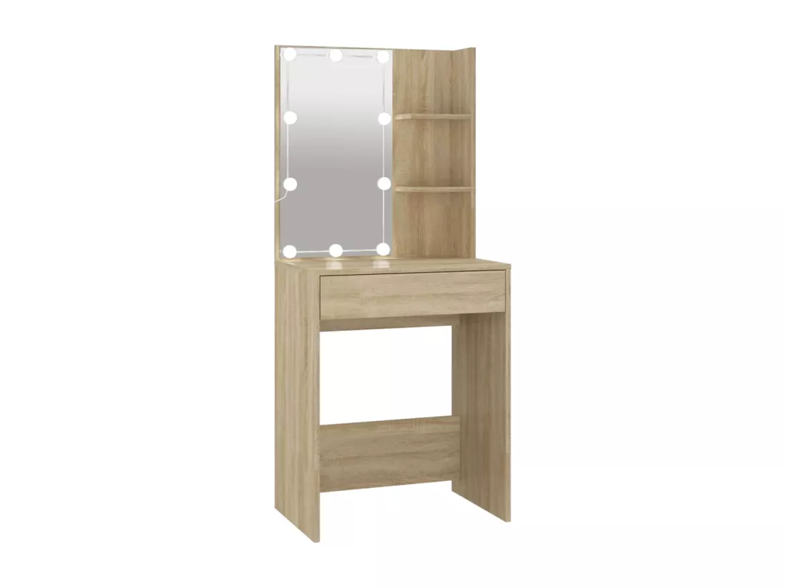 Coiffeuse avec LED Chêne sonoma 60x40x140 cm