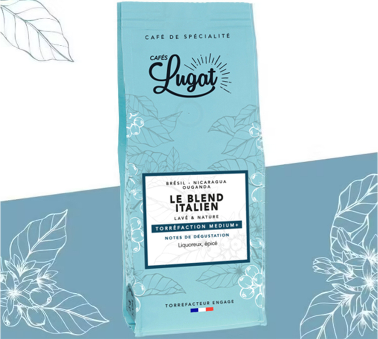 Café moulu pour cafetière italienne : Le Blend Italien (M)  - 250g - Cafés Lugat