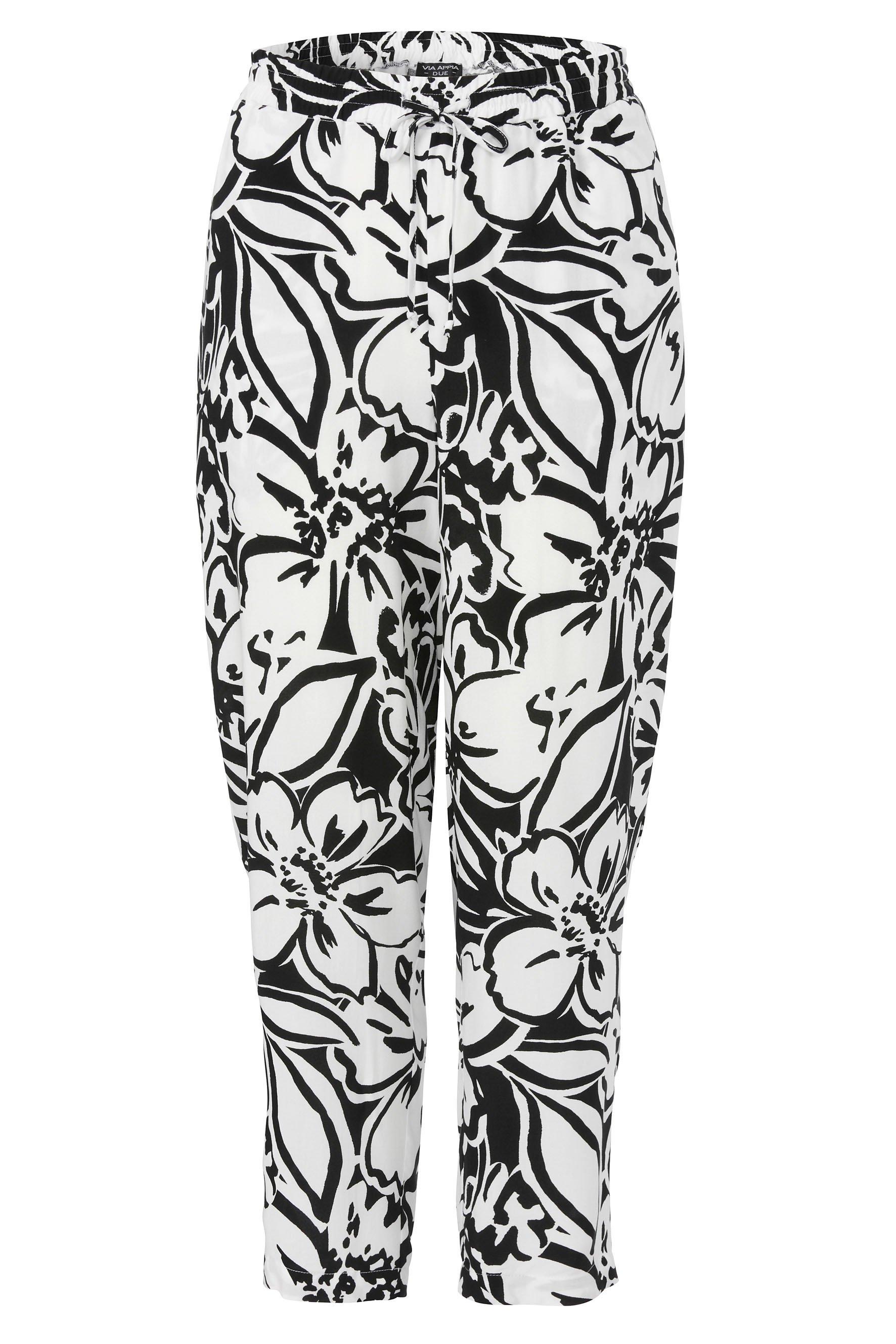 Hose aus Viskose, mit abstraktem Blumenprint