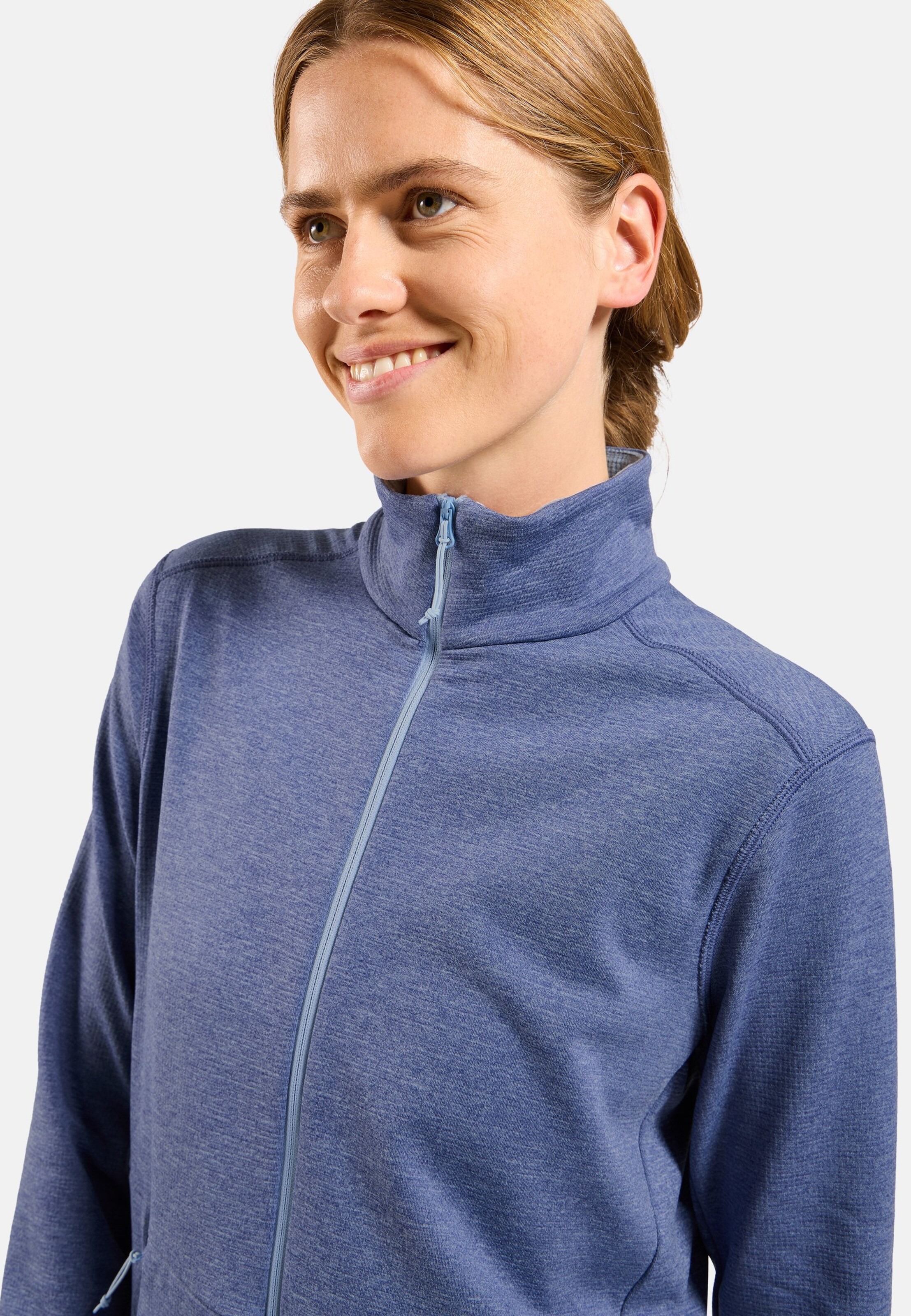 Essentials Multisport Mid Layer aus Grid-Fleece mit Reissverschluss in Blue heron melange
