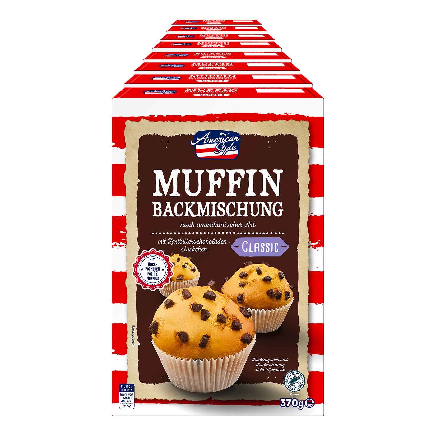 American Style Backmischung Muffins Classic 370 g, 8er Pack