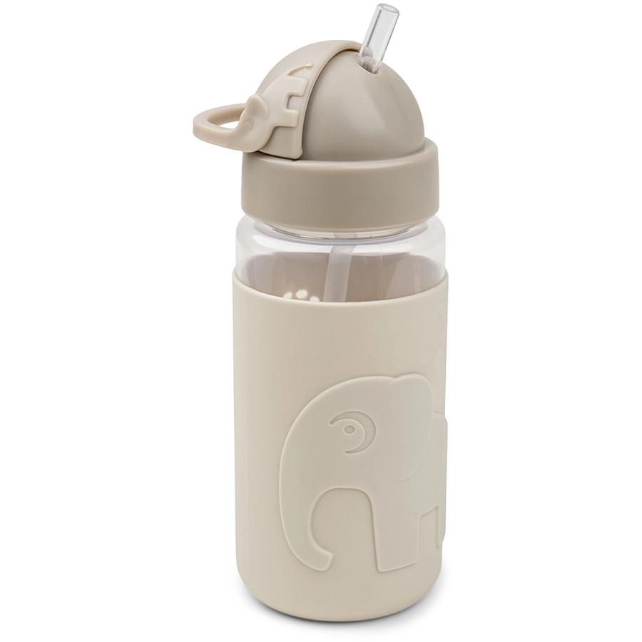 Done by Deer™ Trinkflasche Easy-grip mit Strohhalm, Elphee Sand
