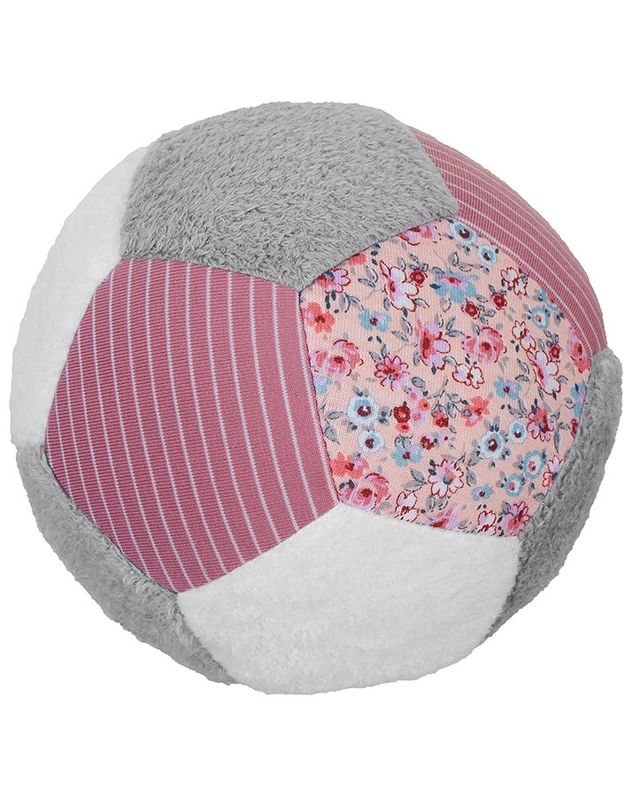 Stoffball BLUMEN (11cm) in rosa
