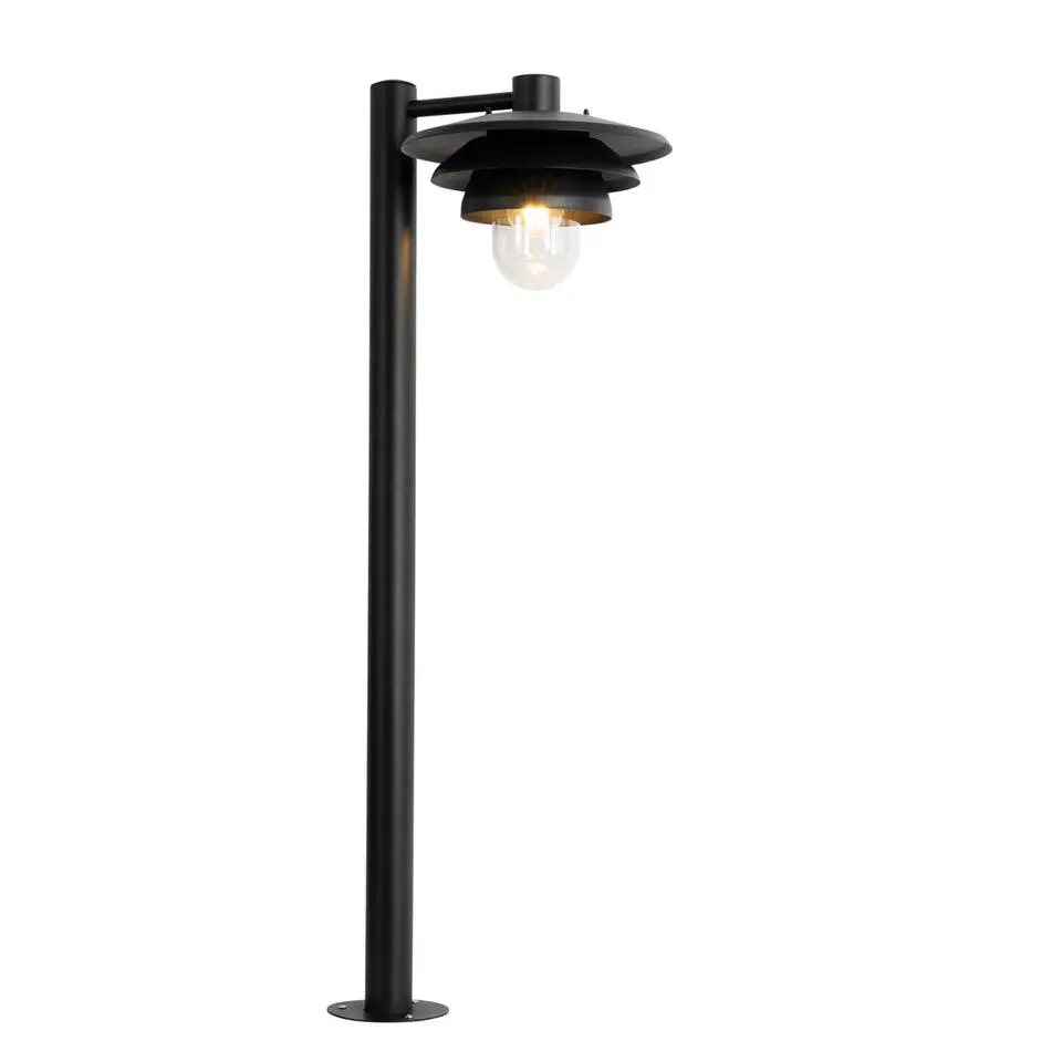 Qazqa staande buitenlampen morty zwart e27