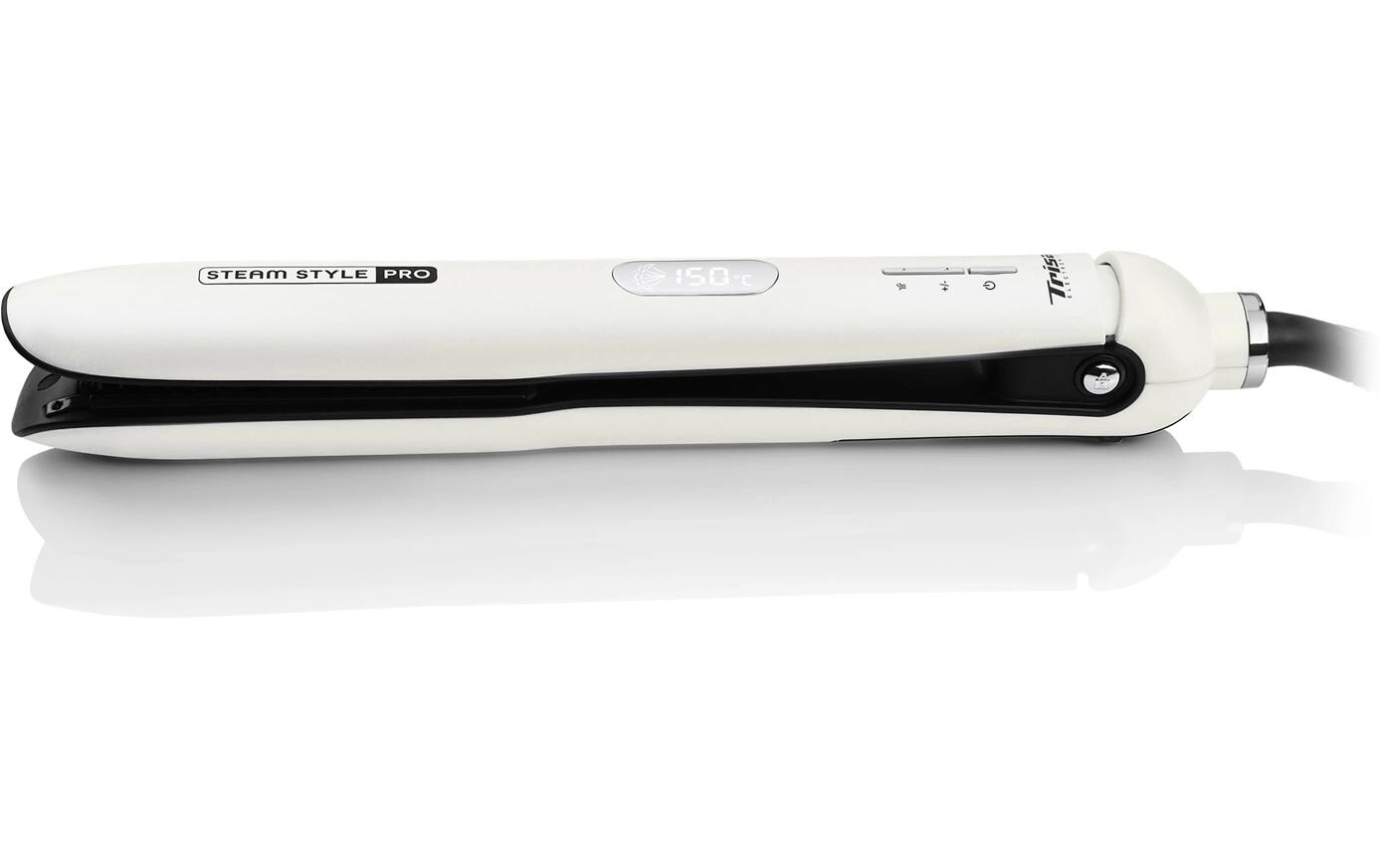 Haarglätter Steam Style Pro Weiss<br>Dampfglätteisen für seidenweiches Haar
