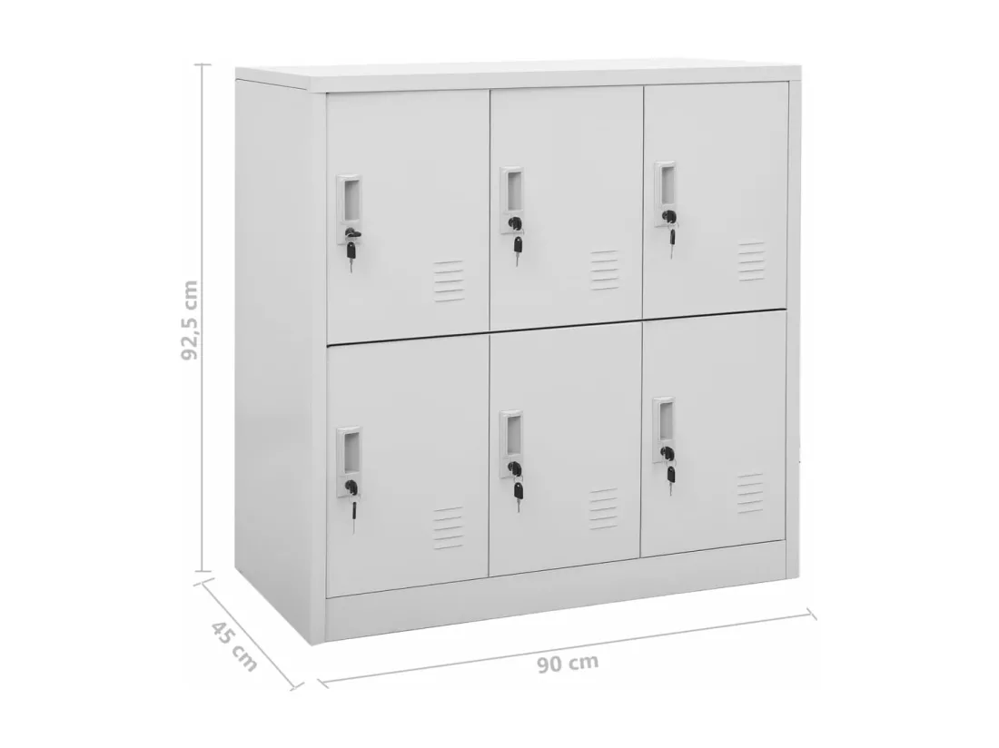 Armoires à casiers 2 pcs Gris clair 90x45x92,5 cm Acier