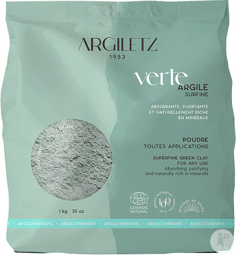 Argiletz Argile Verte Surfine Poudre Sachet 1kg