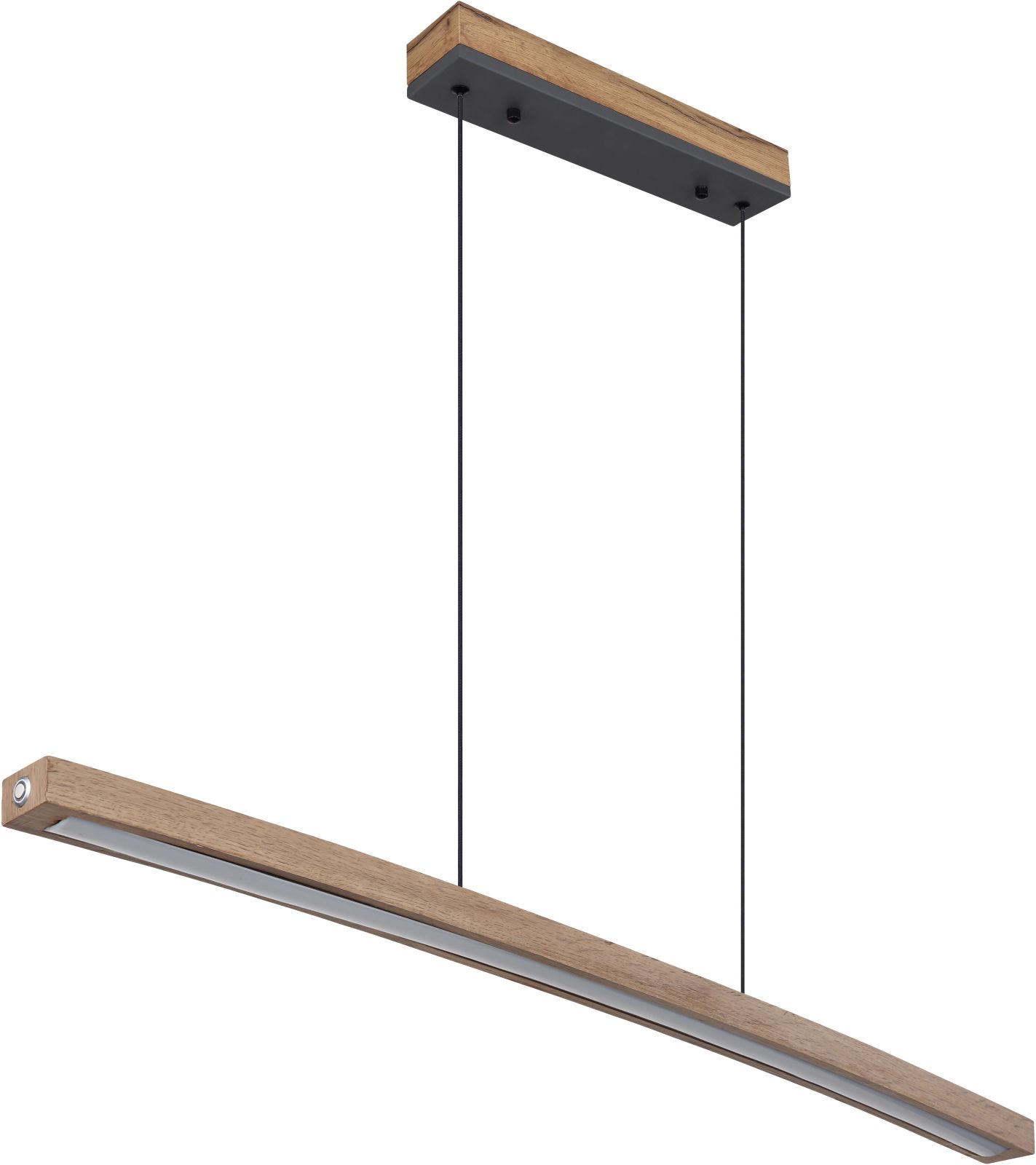 LED-Hängeleuchte - holzfarben - Touchdimmer - 100 cm