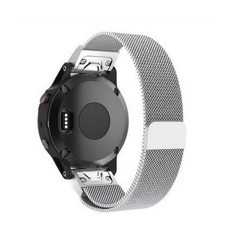 Garmin Fenix 6 / 6 Pro / 5 / 5 Plus / Forerunner 935 Edelstahl Magnet Armband Milanaise - Silber