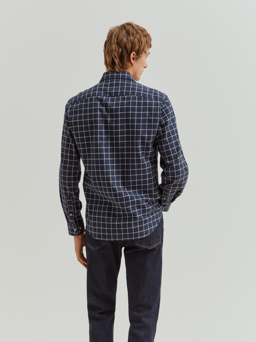 Camisa xadrez slim fit em algodão