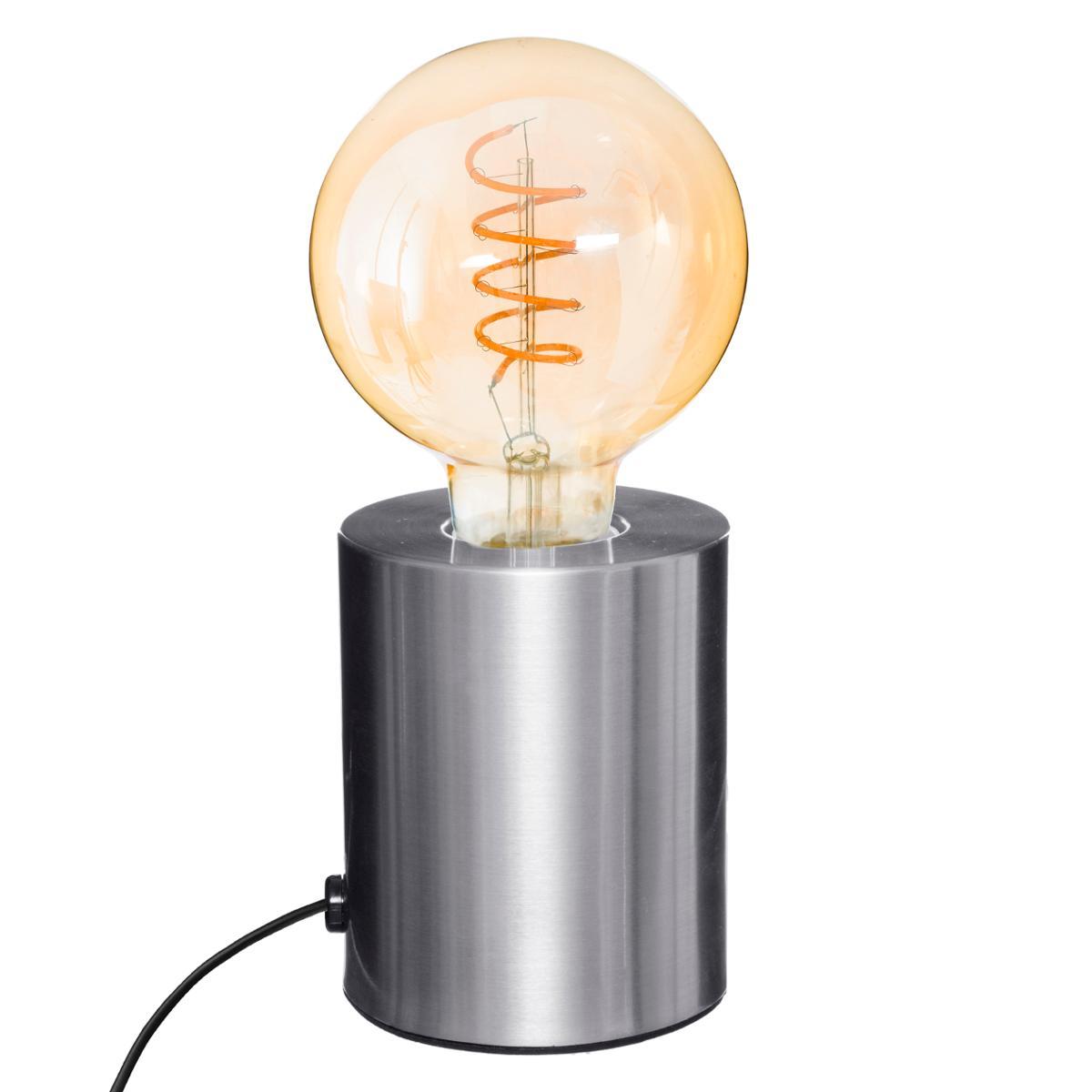 LAMPE SOCLE SABA ARGENT H.10.5CM