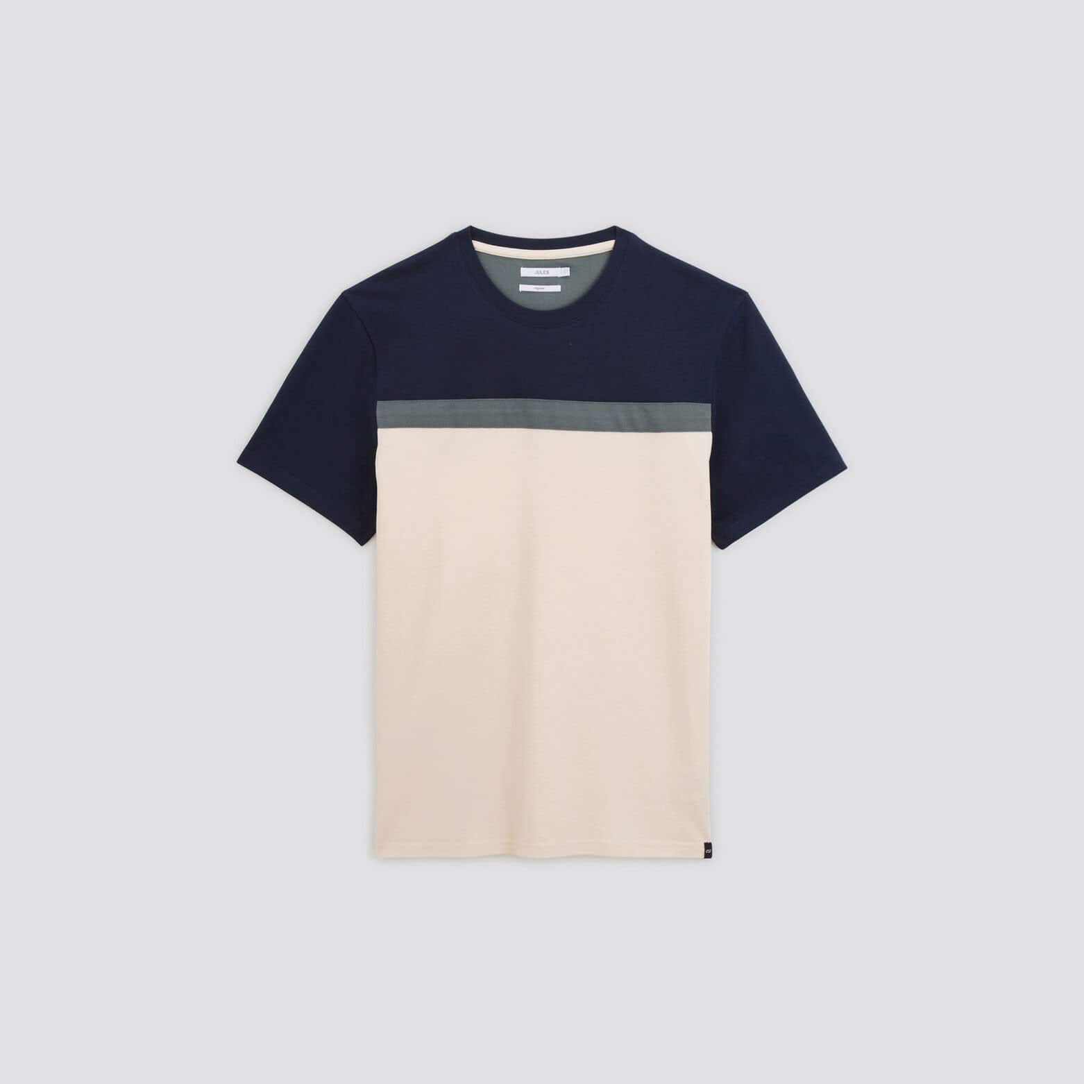 Tee shirt colorblock Beige