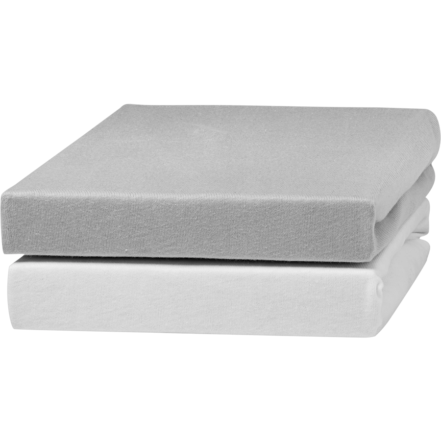 urra Jersey Spannbettlaken 2er-Pack 40 x 90 cm weißgrau