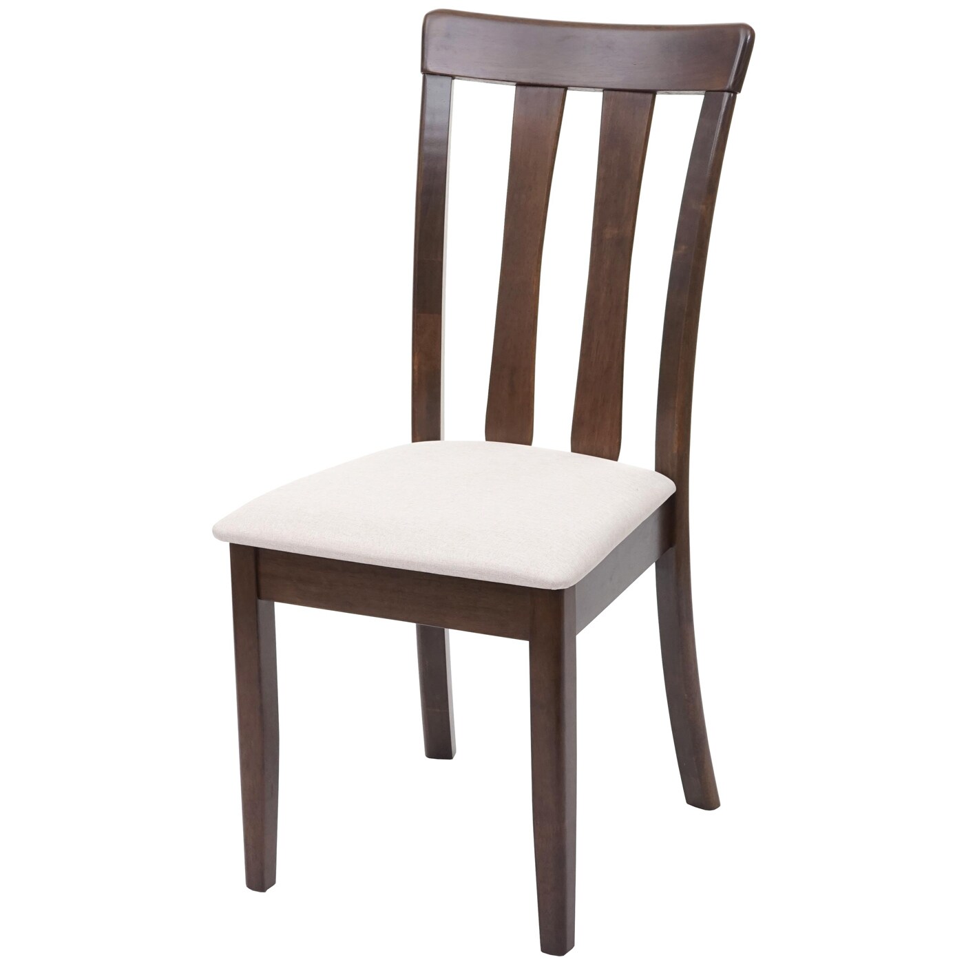 2er-Set Esszimmerstuhl MCW-G46, Küchenstuhl Stuhl, Stoff/Textil Massiv-Holz ~ dunkles Gestell, beige