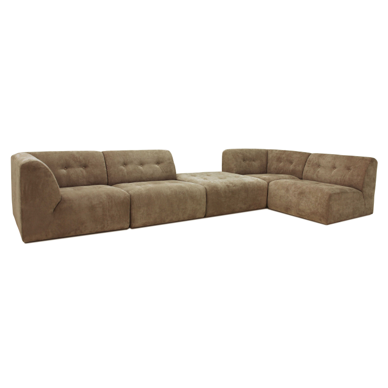 HKliving Vint fauteuil corduroy rib bruin