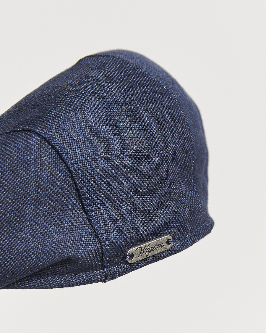 Wigéns Ivy Slim Hopsack Linen Cap Navy