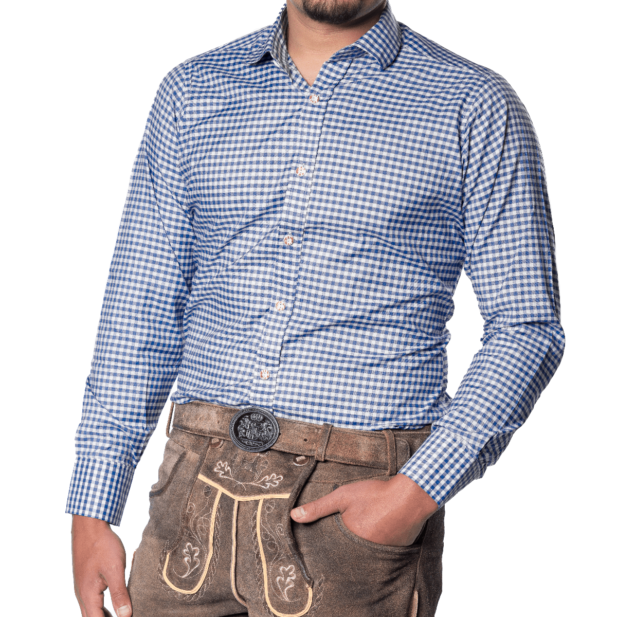 Oktoberfest Blouse Blauw Heren