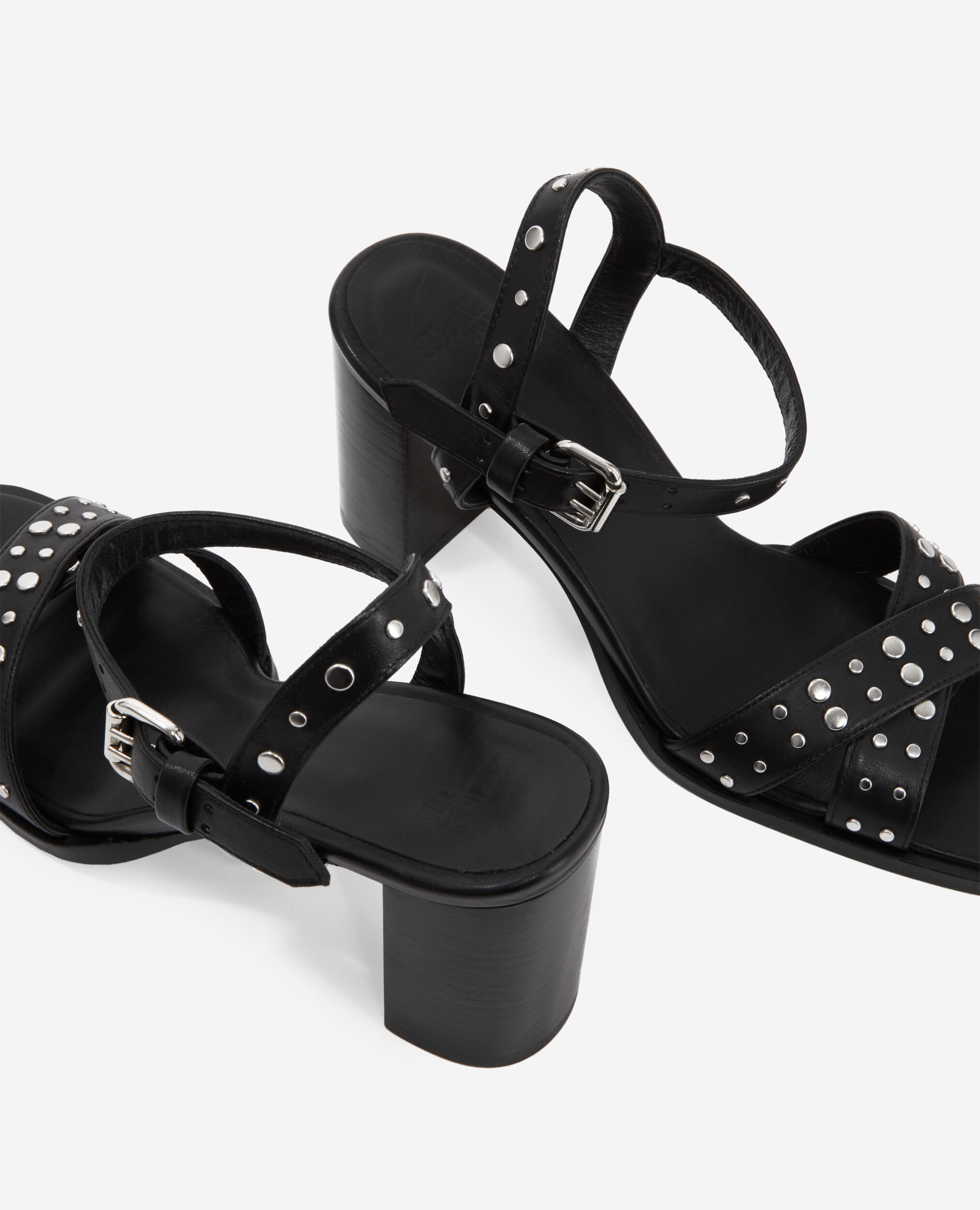 Sandales à talons en cuir