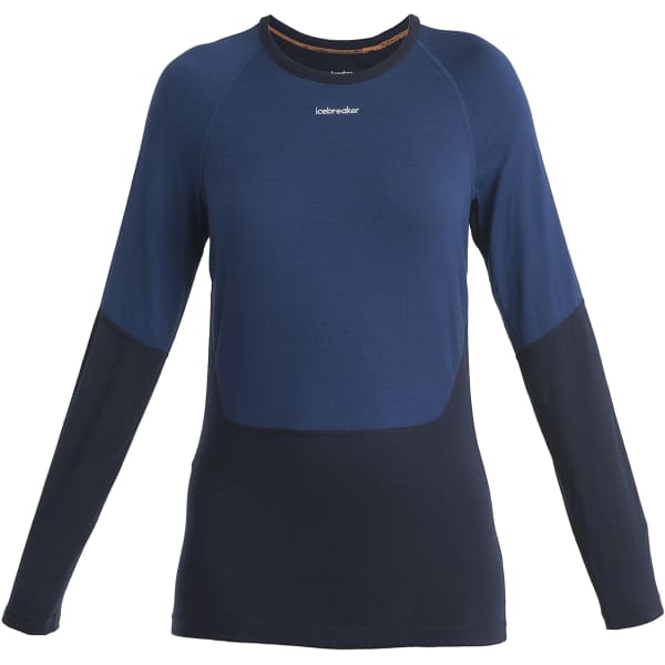 T-shirt thermique ICEBREAKER W MER 200 SONEBULA LS CREWE MID NVY/ROYAL NVY/SNOW/CB