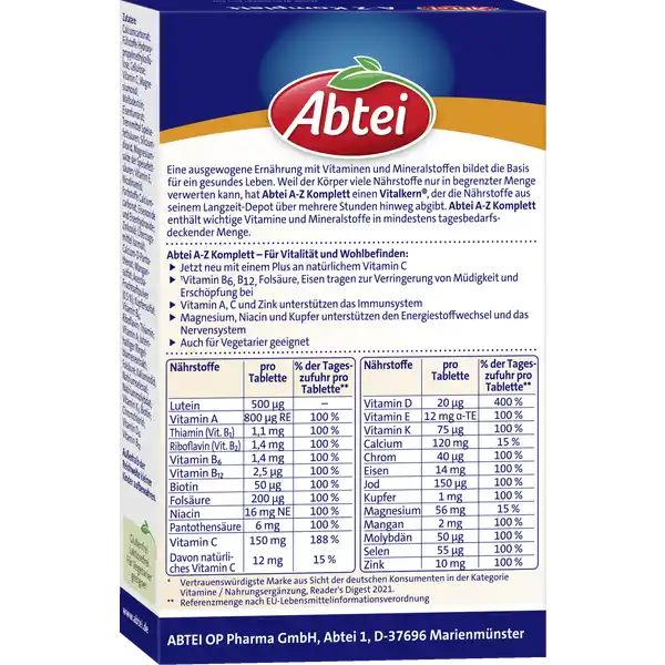 A-Z Komplett Langzeit-Multivitamine