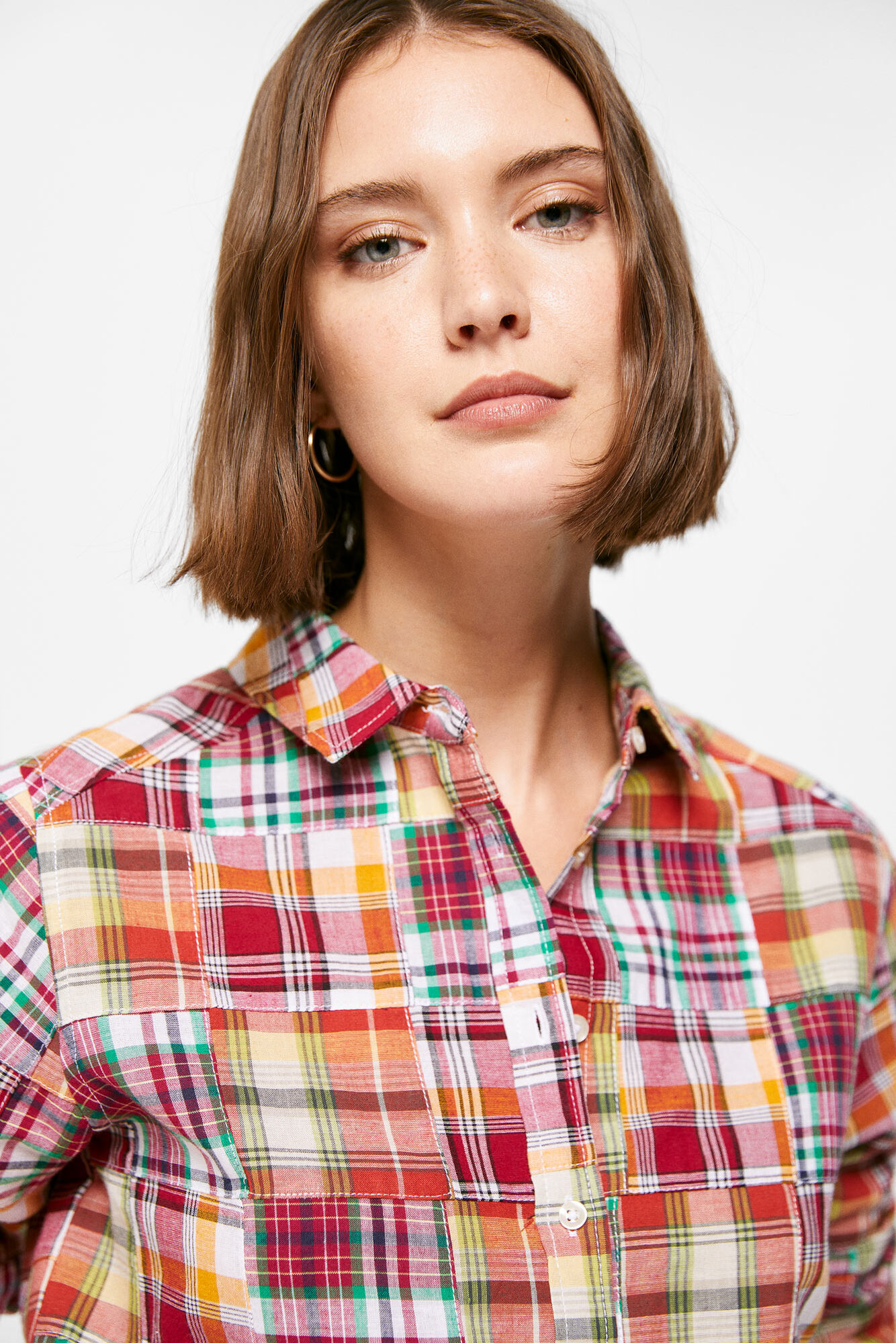 Blusa xadrez patchwork