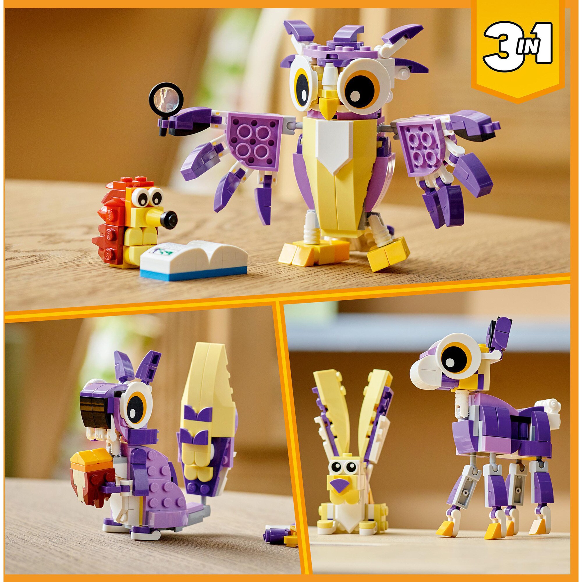 LEGO Konstruktionsspielzeug Creator 3-in-1 Wald-Fabelwesen