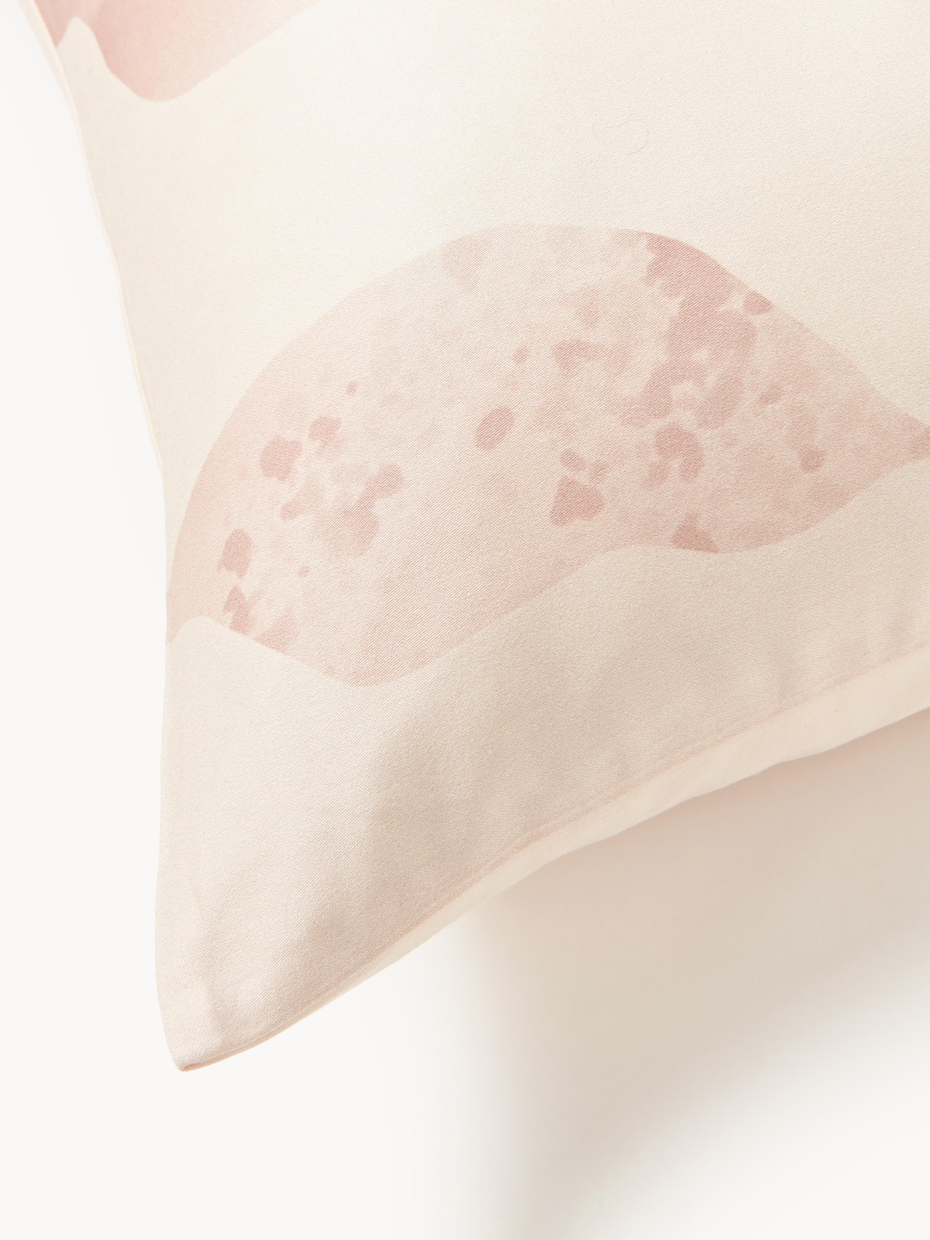 Katoensatijnen kussenhoes Marino met bloemenprint