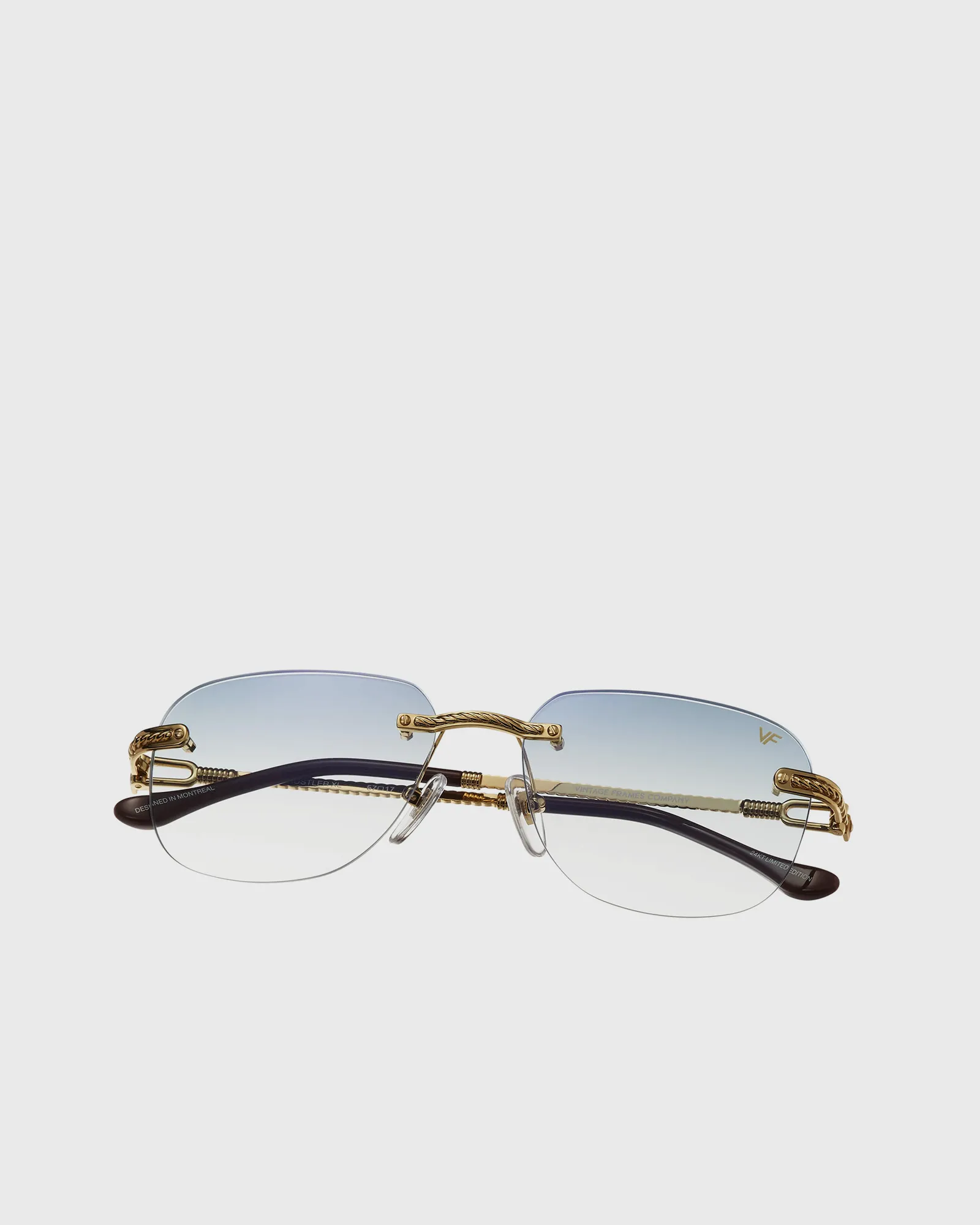 Molduras Vintage Hustler XL com suporte para broca em ouro 24 quilates
