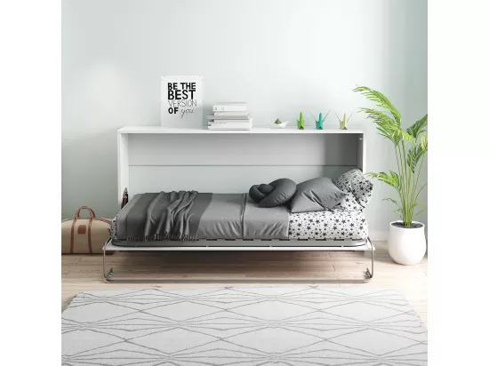 Lit d'appoint escamotable coloris blanc - couchage longueur 190 x largeur 90 cm
