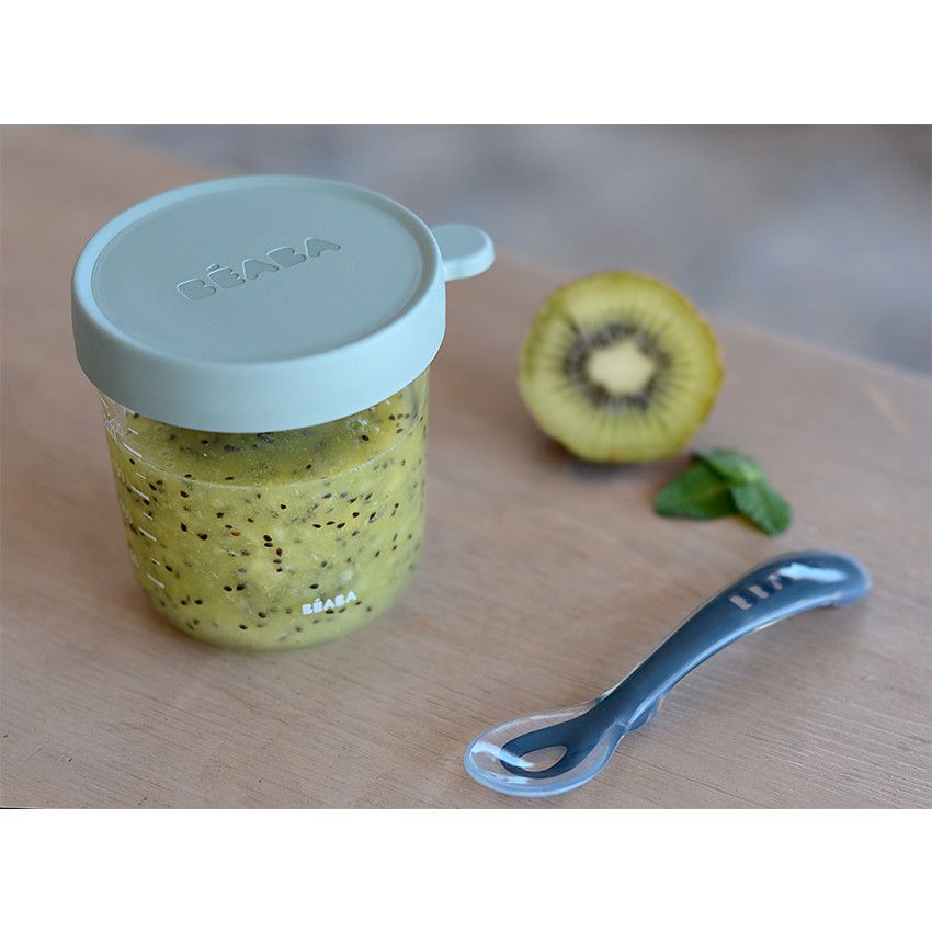 Pot de conservation en verre 250ml - Eucalyptus - Ecru