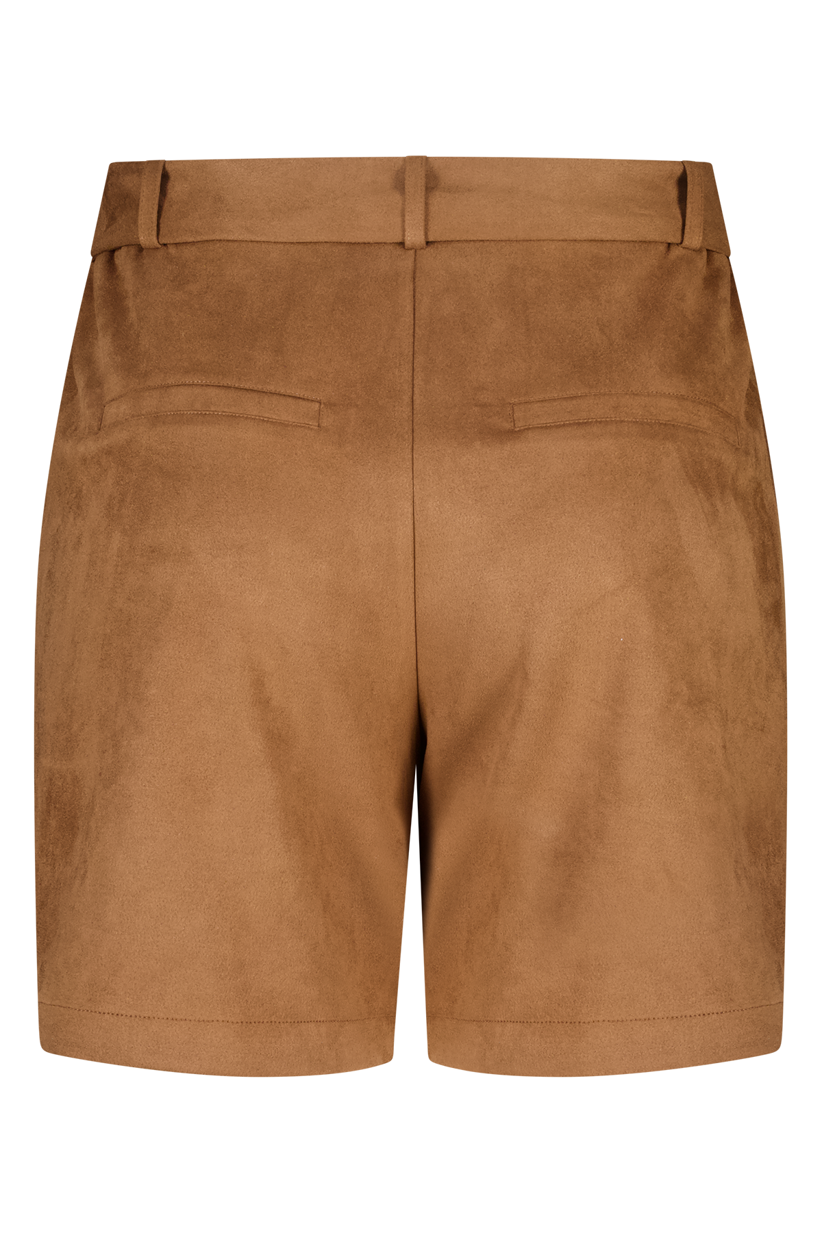 Shorts in suède look met ceintuur Cognac