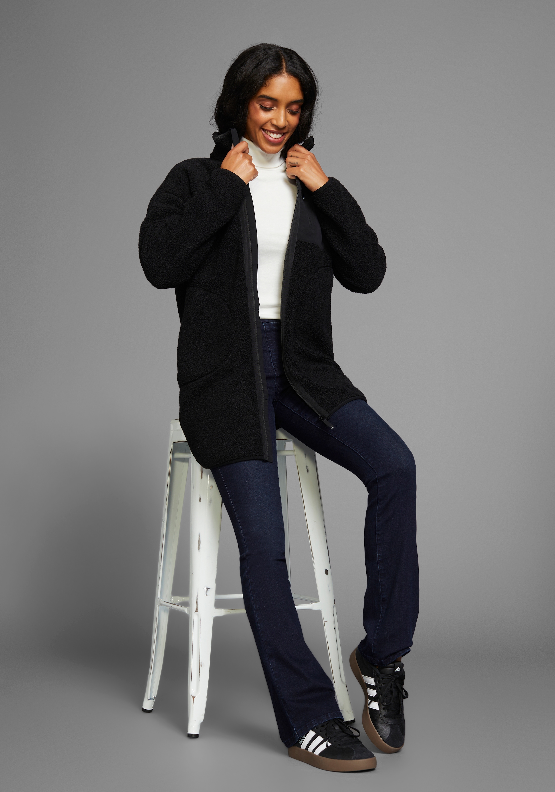 Polarino Fleecejacke Teddy Fleece Jacke, Oversize