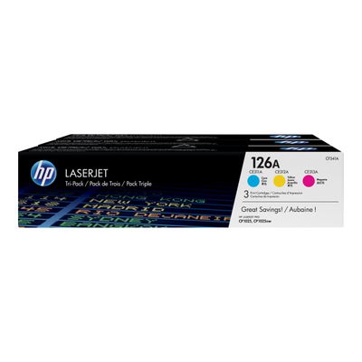 HP 126A - Pack de 3 - cyan, magenta, jaune - cartouche laser d'origine