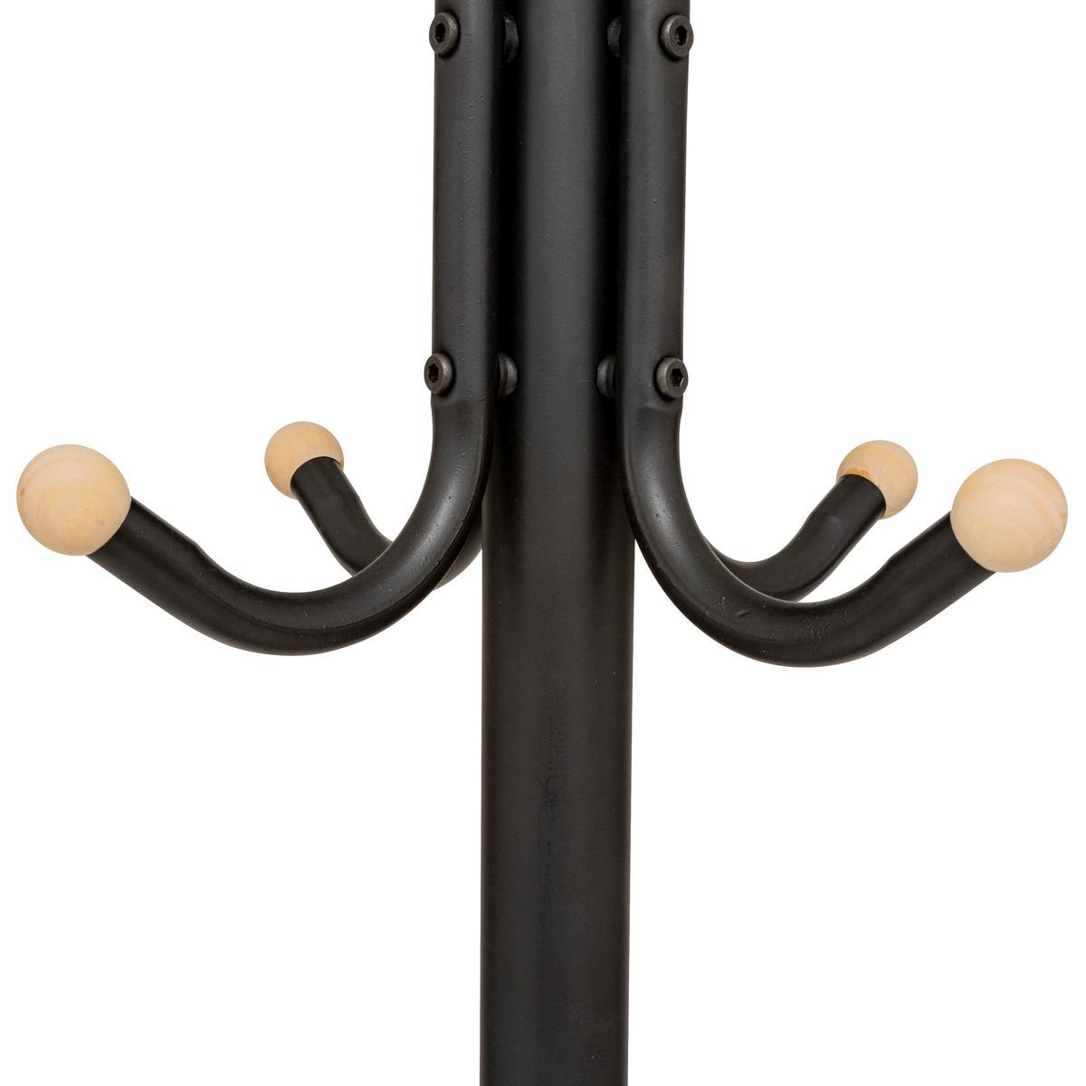 PORTE MANTEAUX 11 TIGES METAL AVEC BOULES BOIS