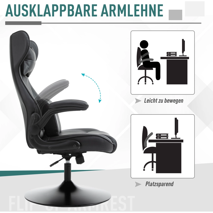 HOMCOM Gamingstuhl Racing-Design schwarz