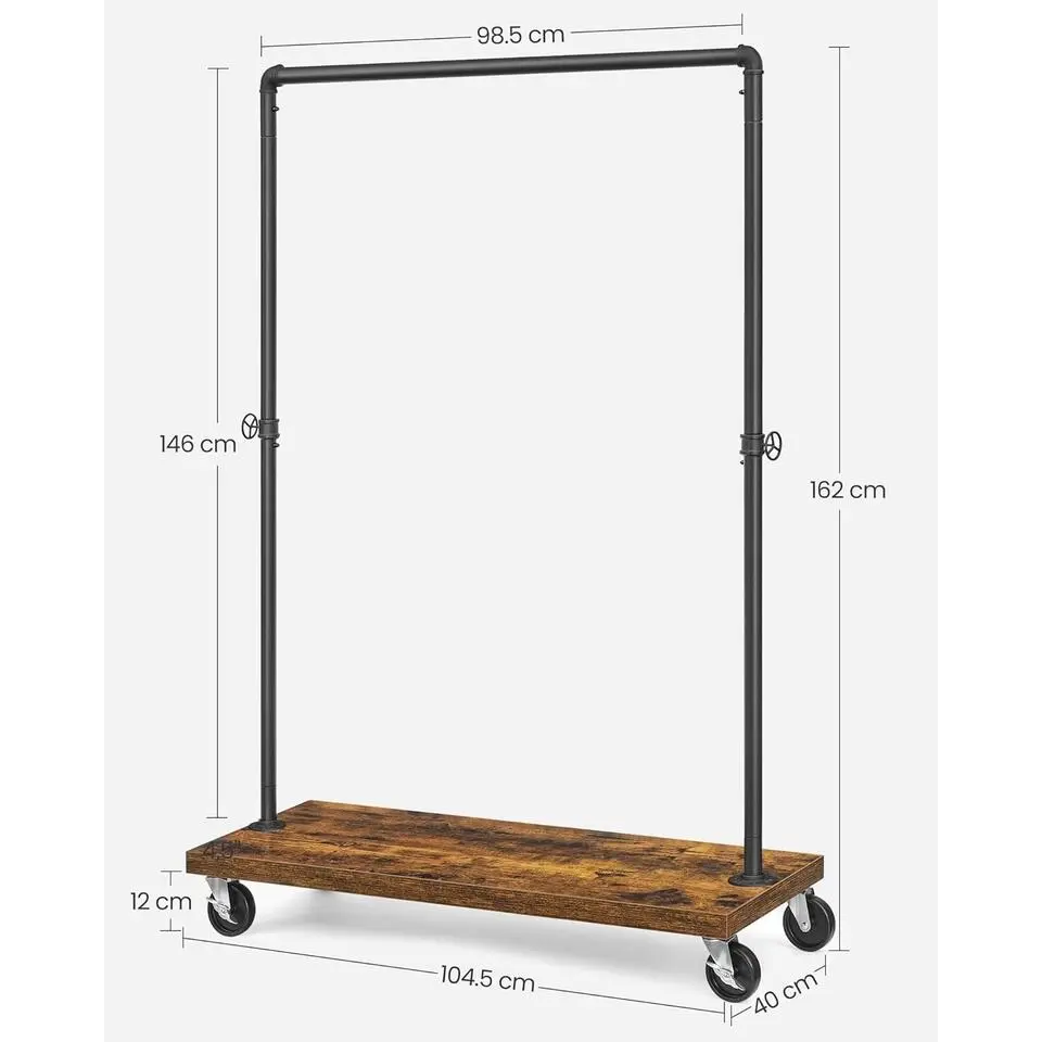 Bobbel Home Kledingrek Metaal - Zwart en bruin