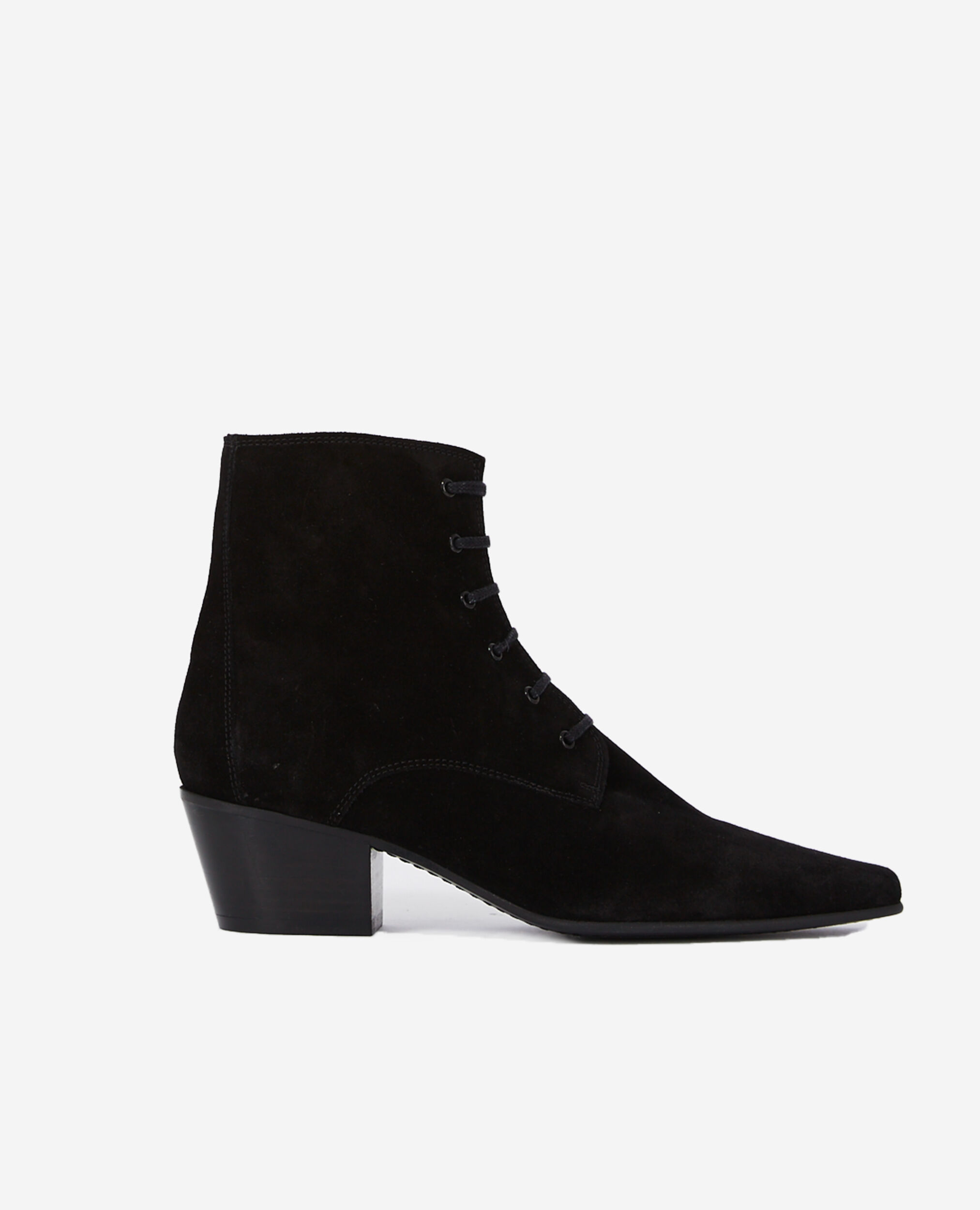 Boots en cuir à lacets noirs