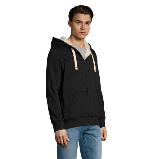 Moletom com zíper estilo sherpa