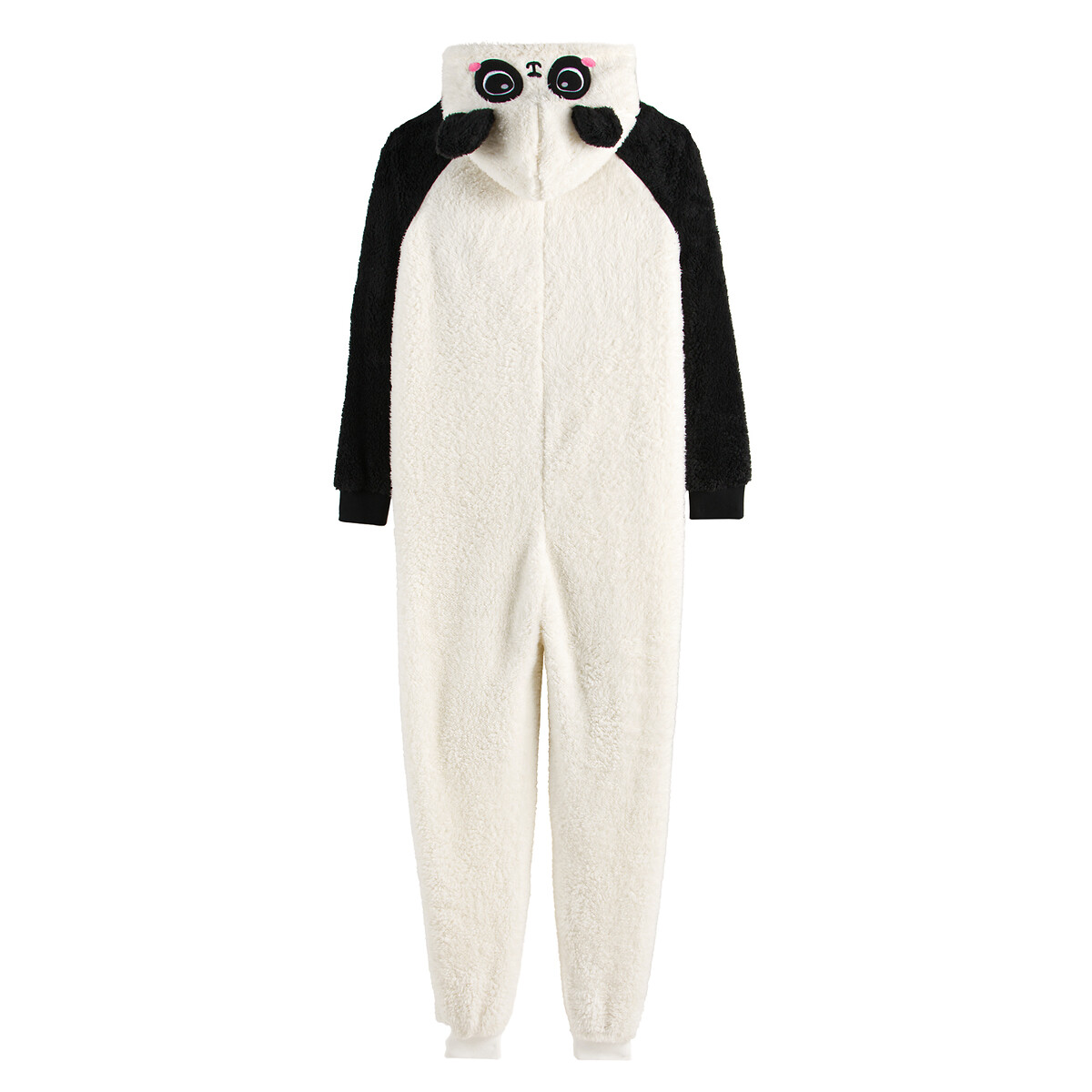 COLEÇÕES LA REDOUTE<br>Macacão com gorro de panda, fleece