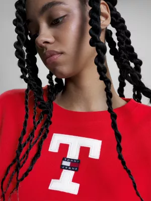 Camiseta Letterman Cropped Oversized