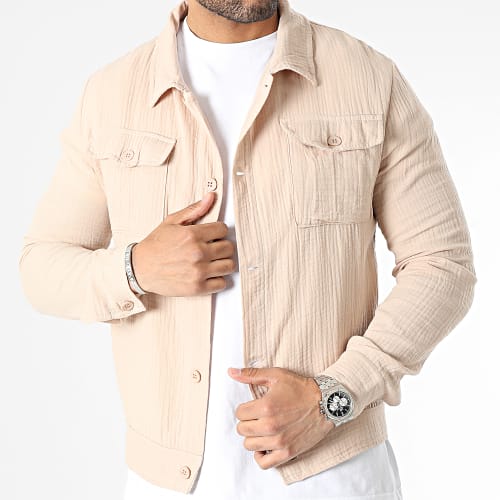 Chemise Manches Longues Beige