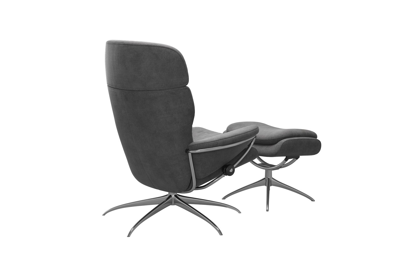 Rome lenestol m/krakk Tekstil Magnolia Light Grey - Star - Chrome