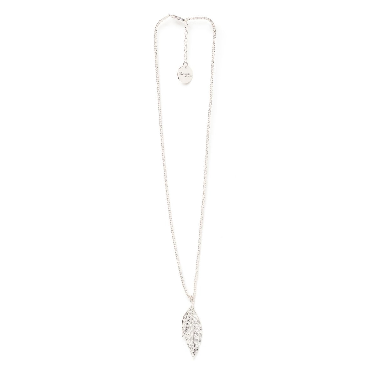 collier feuille plaqué argent - THALIE